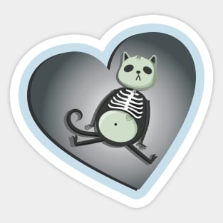 skeleton cat Sticker